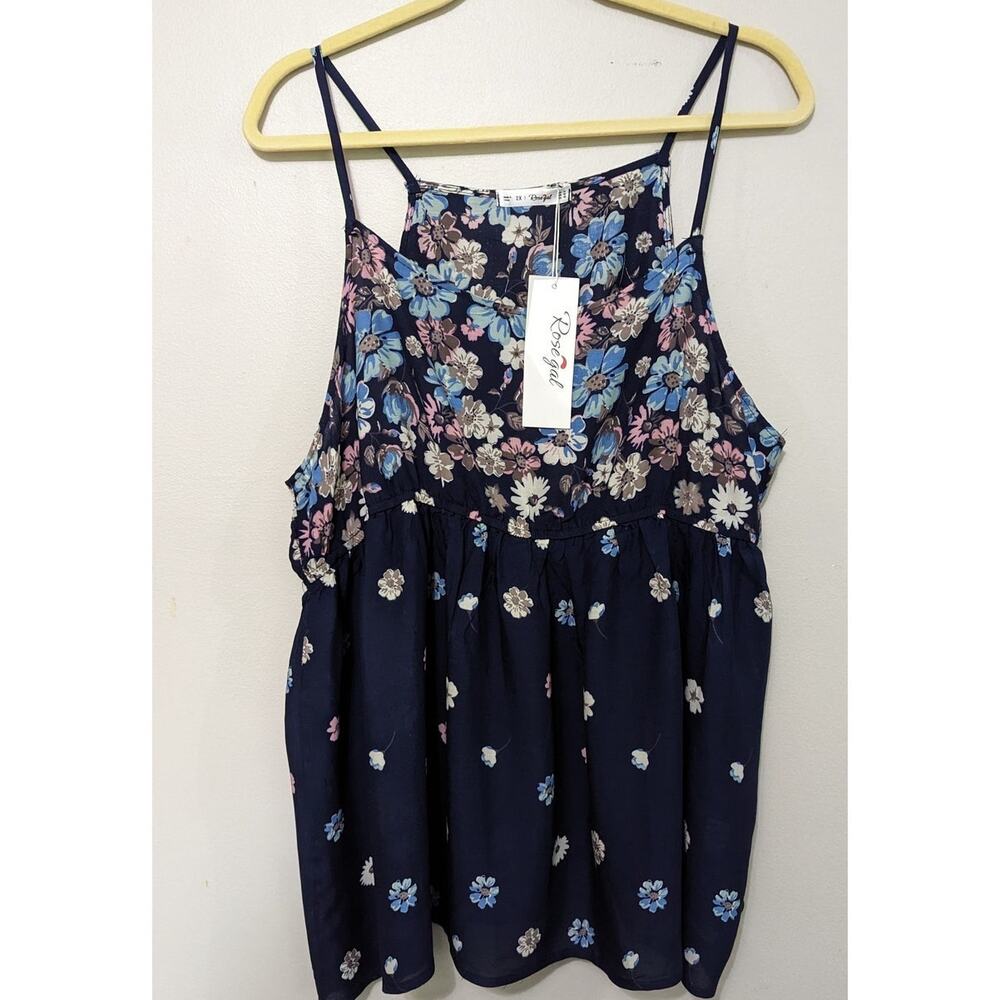 Rosegal NWT Women's Plus size Multicolor Floral Tank Top Size 2X